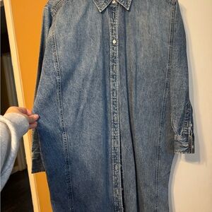 Blue Denim Midi Dress